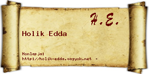 Holik Edda névjegykártya